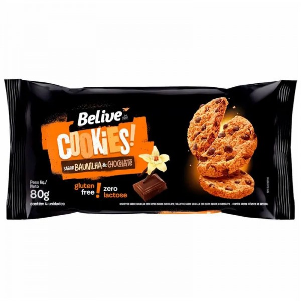 Cookies 80g baunilha e chocolate Belive