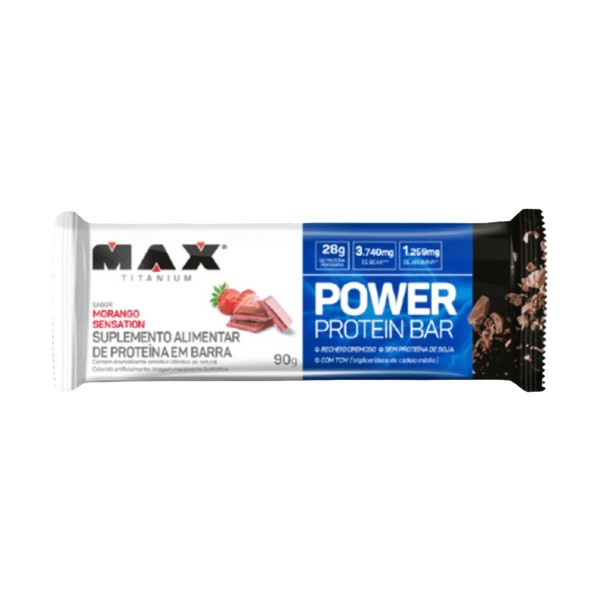 Power Protein Bar 90g Morango Max Titanium