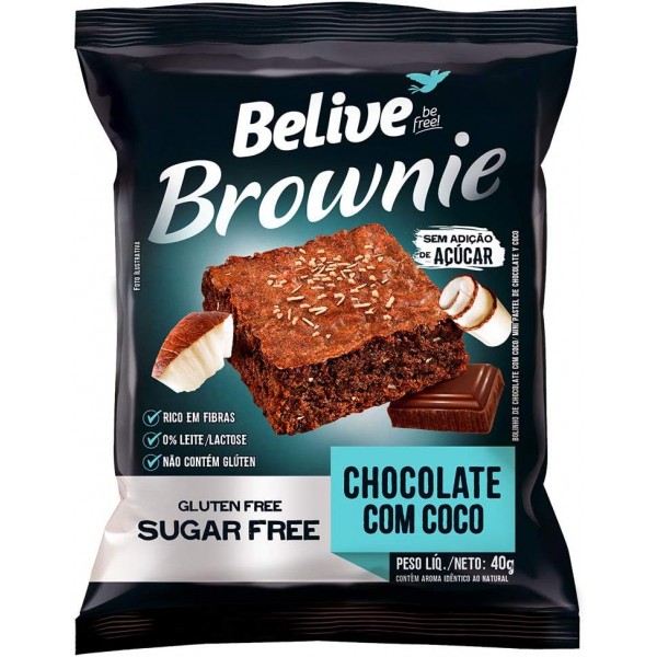 Brownie 40g chocolate com coco Belive