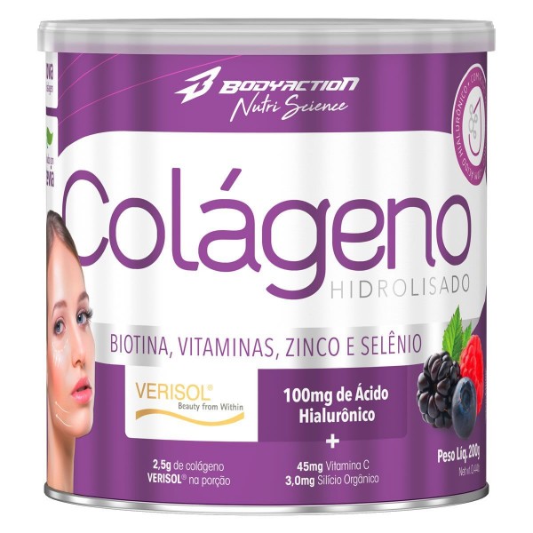 Colágeno 200g frutas vermelhas Bodyaction