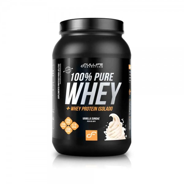 100% Pure Whey pote 900g Fullife - baunilha