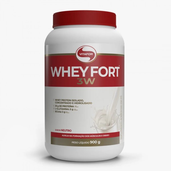 Whey Fort 3w 900g neutro Vitafort